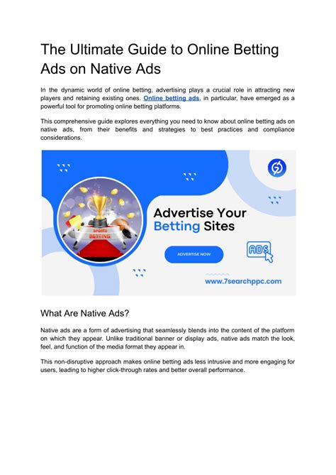 The Ultimate Guide to Online Betting Ads on Native Ads.